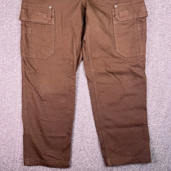 Duluth Trading Cargo Work Pants Men 36x32 Brown Fire Hose Canvas Utility Relaxed - Picture 7 of 13